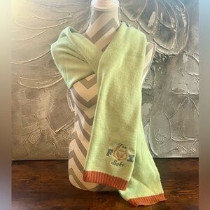 New Attic Salt For Fox Sake Green & Orange Fun Paraday Warm Knit Scarf Wrap -NWT